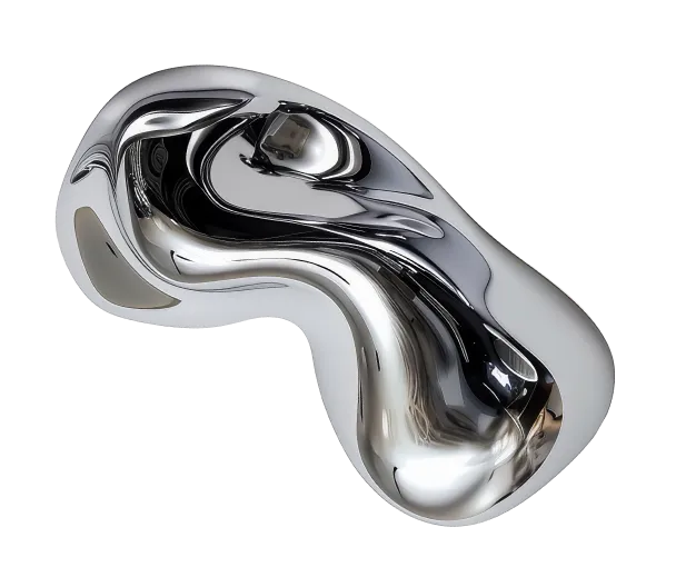A sculptural form of liquid mercury