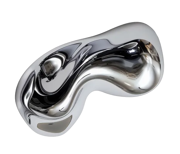 A sculptural form of liquid mercury
