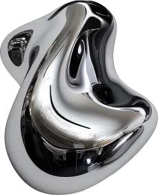 A sculptural form of liquid mercury